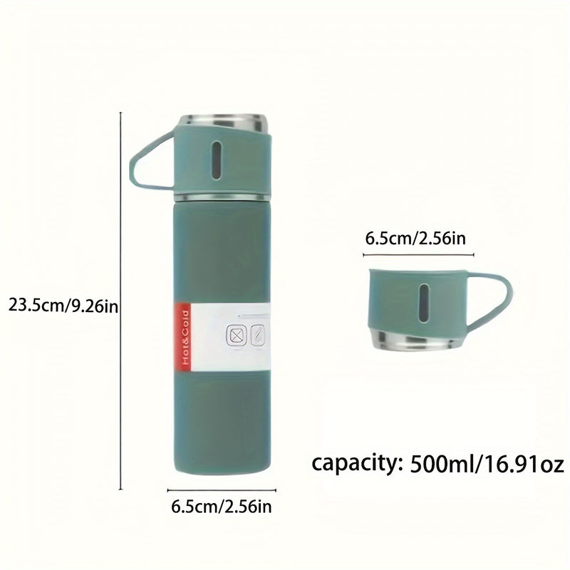 Garrafa Térmica de Aço Inoxidável 500ml com 2 xícaras