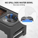 Adjustable Elevated Dog Bowls Set with Slow Feeder and Non-Spill Water Bowl for Dogs and Pets