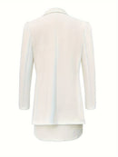 Conjunto de Blazer e Saia Duas Peças, Elegante com Blazer de Manga Longa e Saia Mini