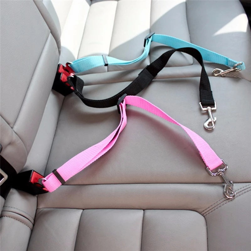 Adjustable Pet Car Seat Belt with Safety Harness Clip for Dogs