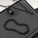 Conjunto de Colar, Pulseira e Anel Masculino em Aço Inoxidável