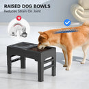 Adjustable Elevated Dog Bowls Set with Slow Feeder and Non-Spill Water Bowl for Dogs and Pets