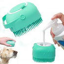 Dog Cat Bath Brush Soft Safe Silicone with Shampoo Box Pet Bathroom Massage Gloves Dog Cat Cleaning Grooming Tools Pet Supplies