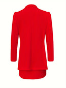 Conjunto de Blazer e Saia Duas Peças, Elegante com Blazer de Manga Longa e Saia Mini