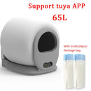 Automatic Cat Toilet Supplies - 65L Self-Cleaning Litter Box for Cats with Tuya APP Control