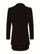 Conjunto de Blazer e Saia Duas Peças, Elegante com Blazer de Manga Longa e Saia Mini