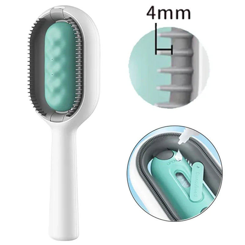 4 in 1 Pet Hair Removal Brushes with Water Tank Double Sided Dog Cat Grooming Massage Comb Cleaning Floating Hair Pet Supplies