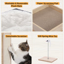 Free Shipping Two Piece Set Cat Bed with Cat Teaser Cat Scrapers Cat House Furniture Night Table Cat Accessories Pet Cats Toy