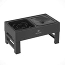 Adjustable Elevated Dog Bowls Set with Slow Feeder and Non-Spill Water Bowl for Dogs and Pets