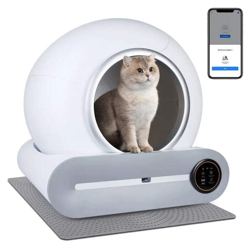 Automatic Cat Toilet Supplies - 65L Self-Cleaning Litter Box for Cats with Tuya APP Control