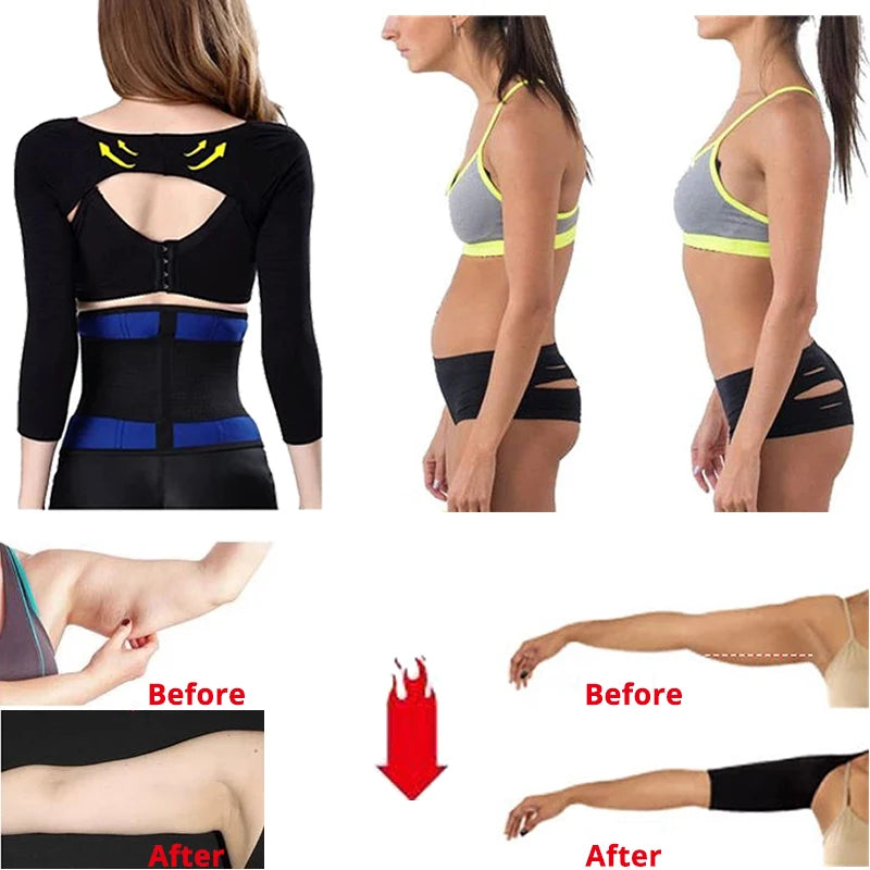 Posture Corrector Arm Shaping Sleeves for Women - Back Support and Arm Slimming Solution